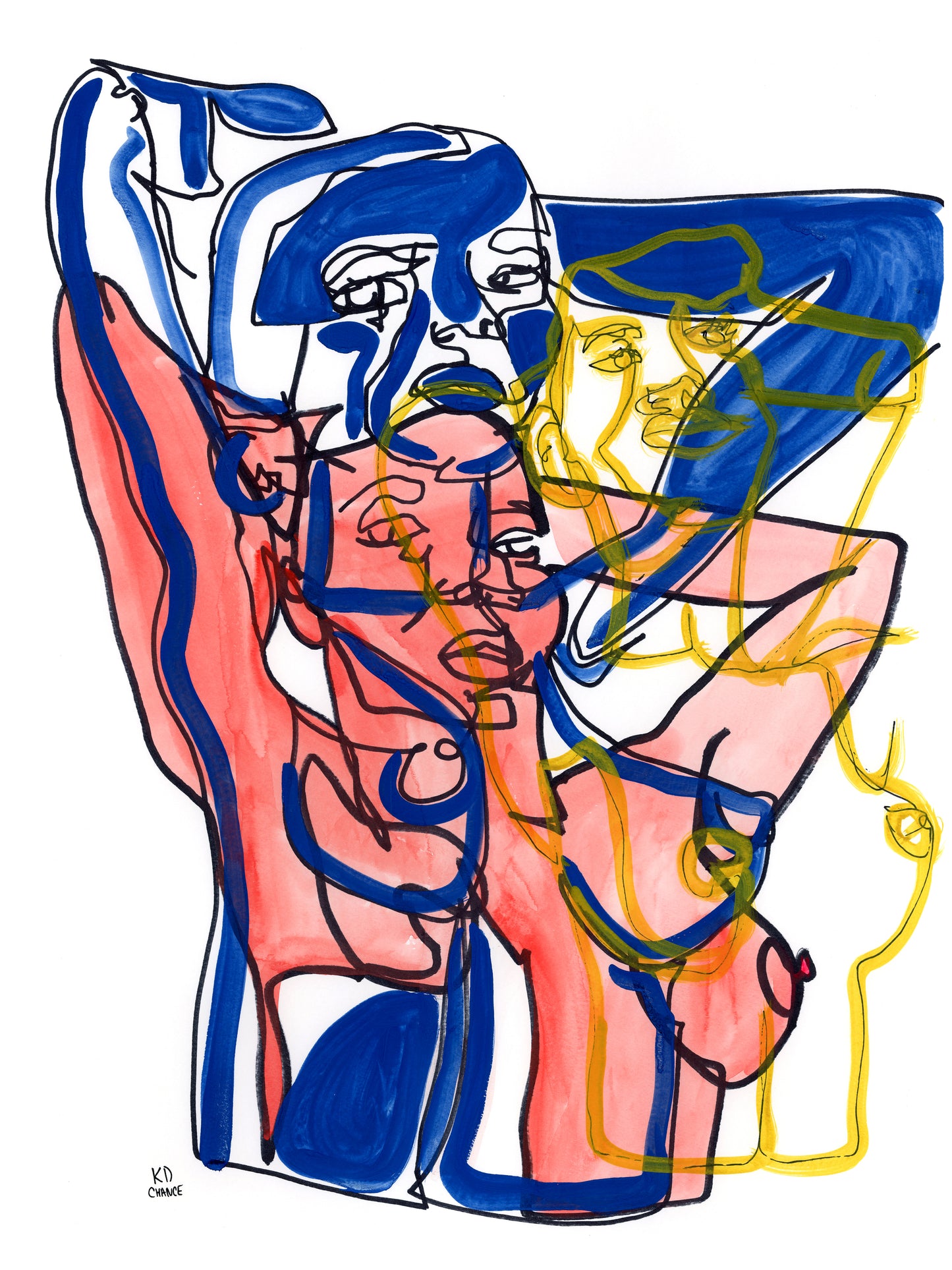 Lucille Women Figure Line Drawing Art Print