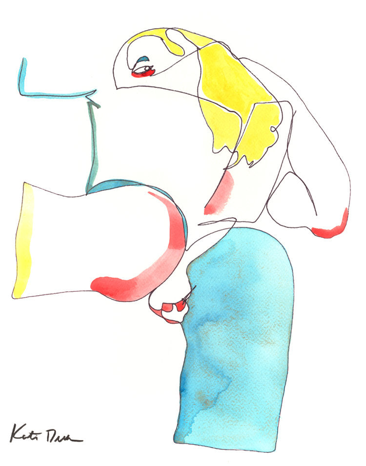 Mrs. Alexander Women Figure Line Drawing Art Print