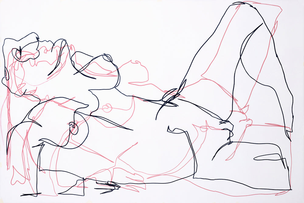 Roxanne Women Figure Line Drawing Art Print