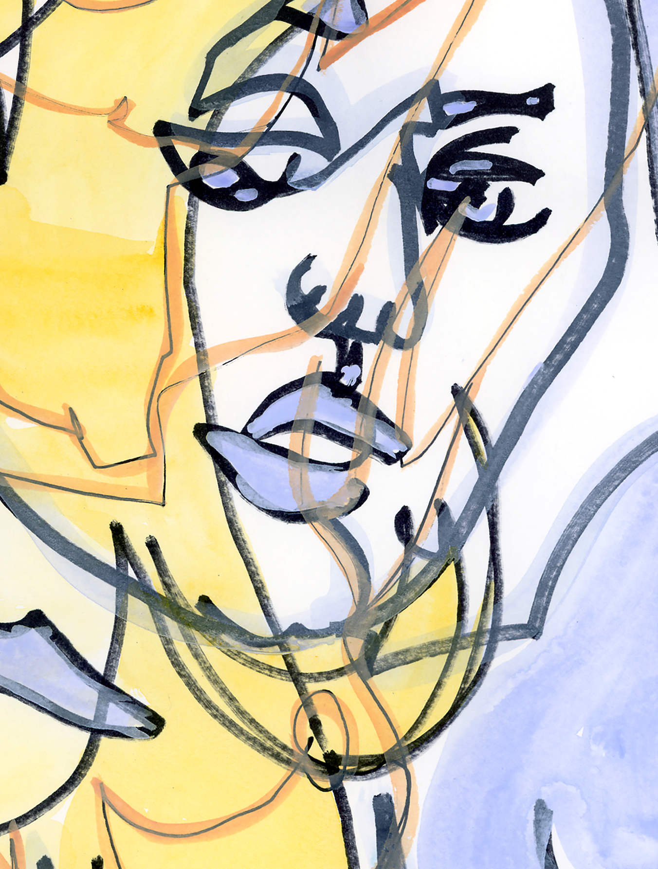 Jenny Women Figure Line Drawing Art Print