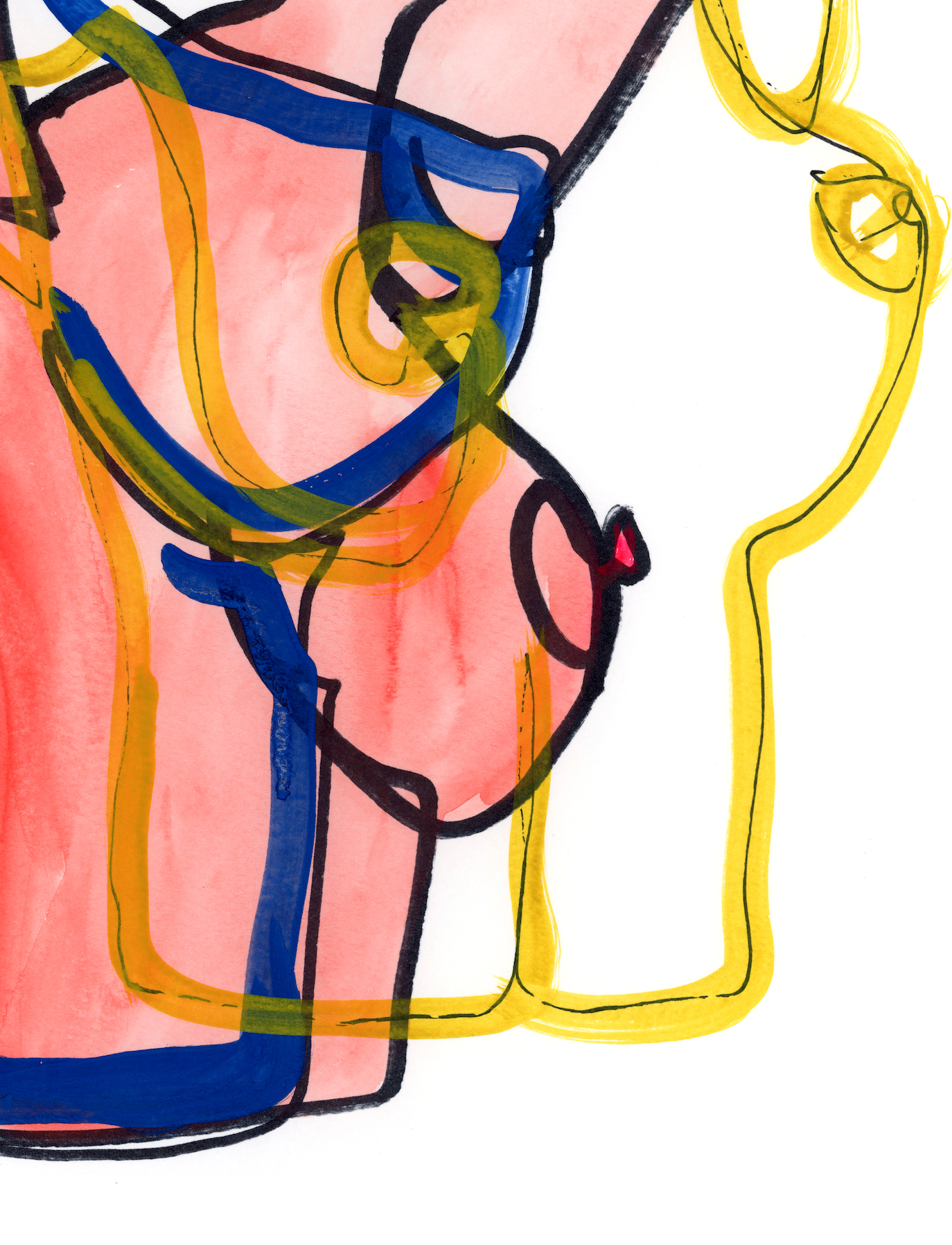 Lucille Women Figure Line Drawing Art Print