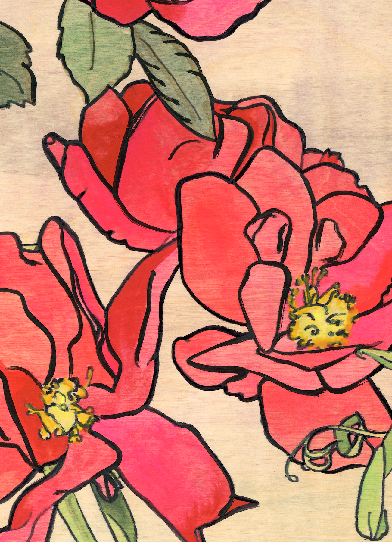 Willow and Roses Floral Print