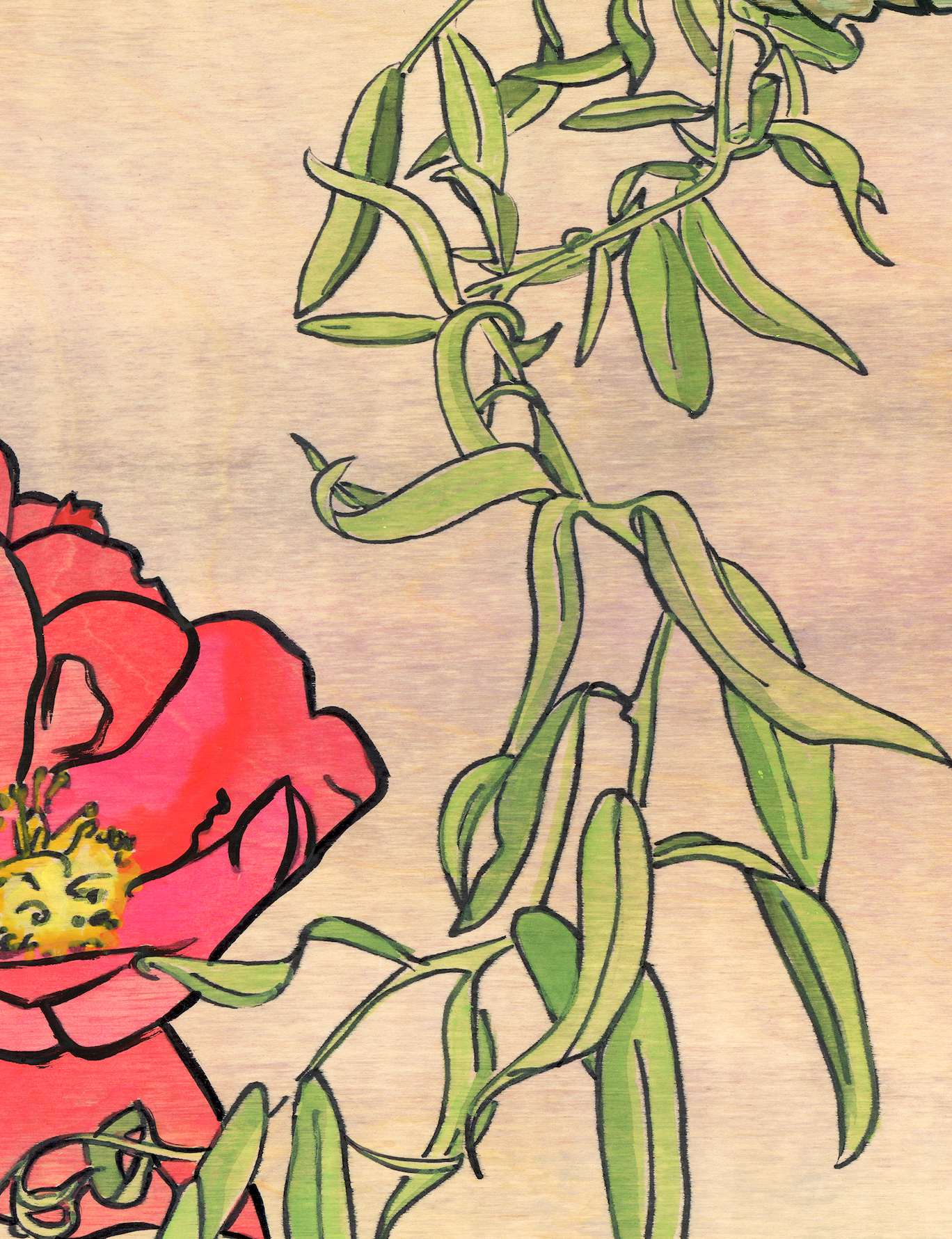 Willow and Roses Floral Print
