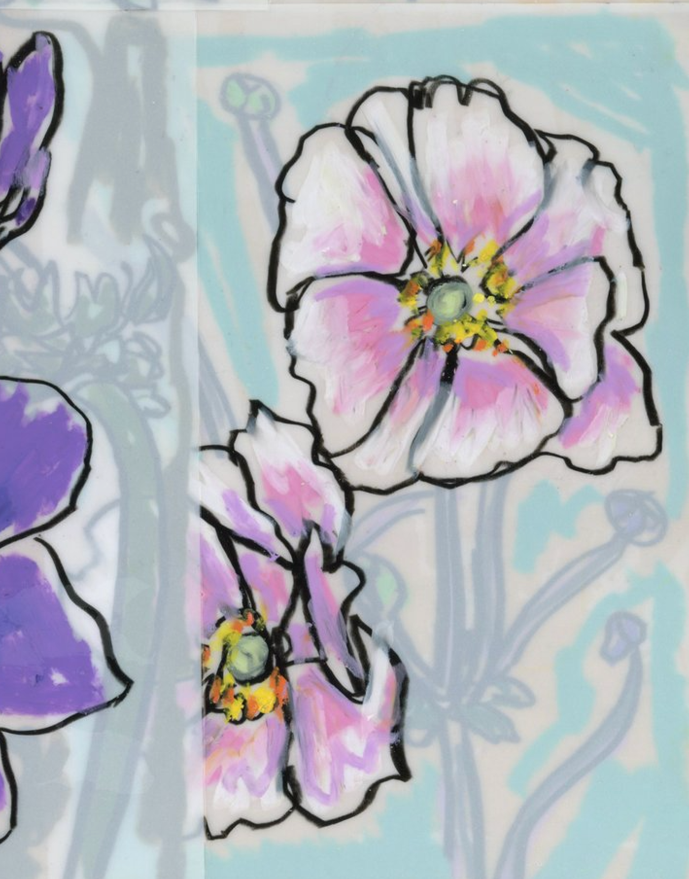 Anemone Collage 1 Paper Print