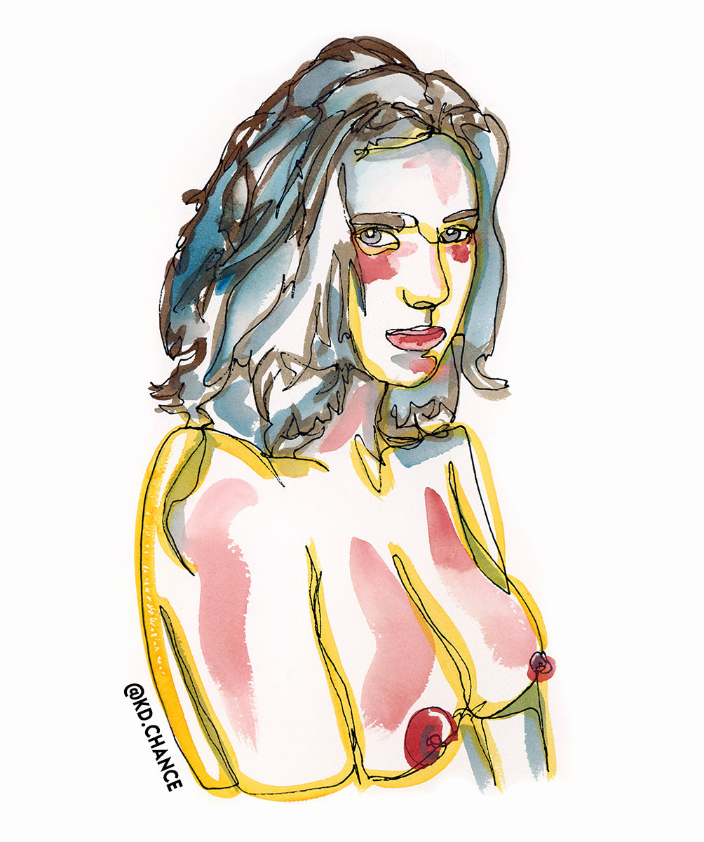Virginia Women Figure Line Drawing Art Print