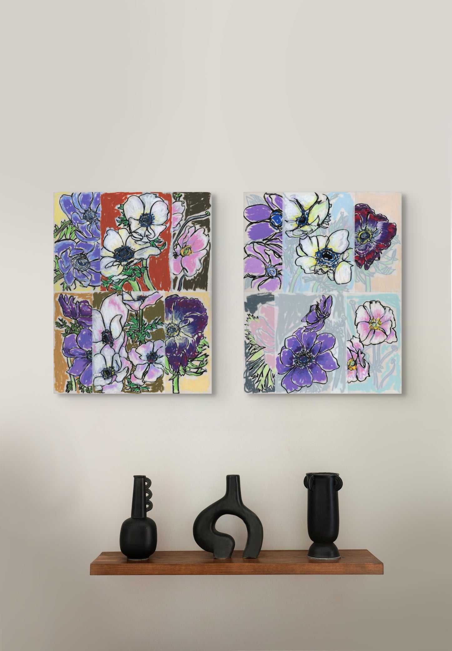 Anemone Collage 1 Paper Print