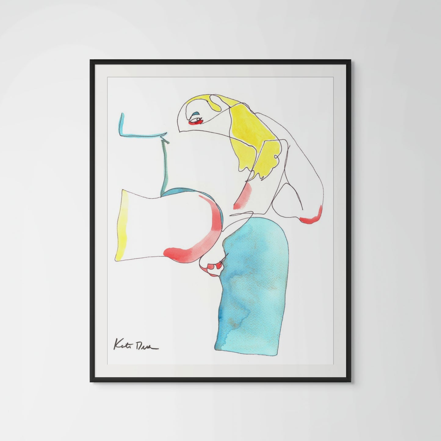 Mrs. Alexander Women Figure Line Drawing Art Print