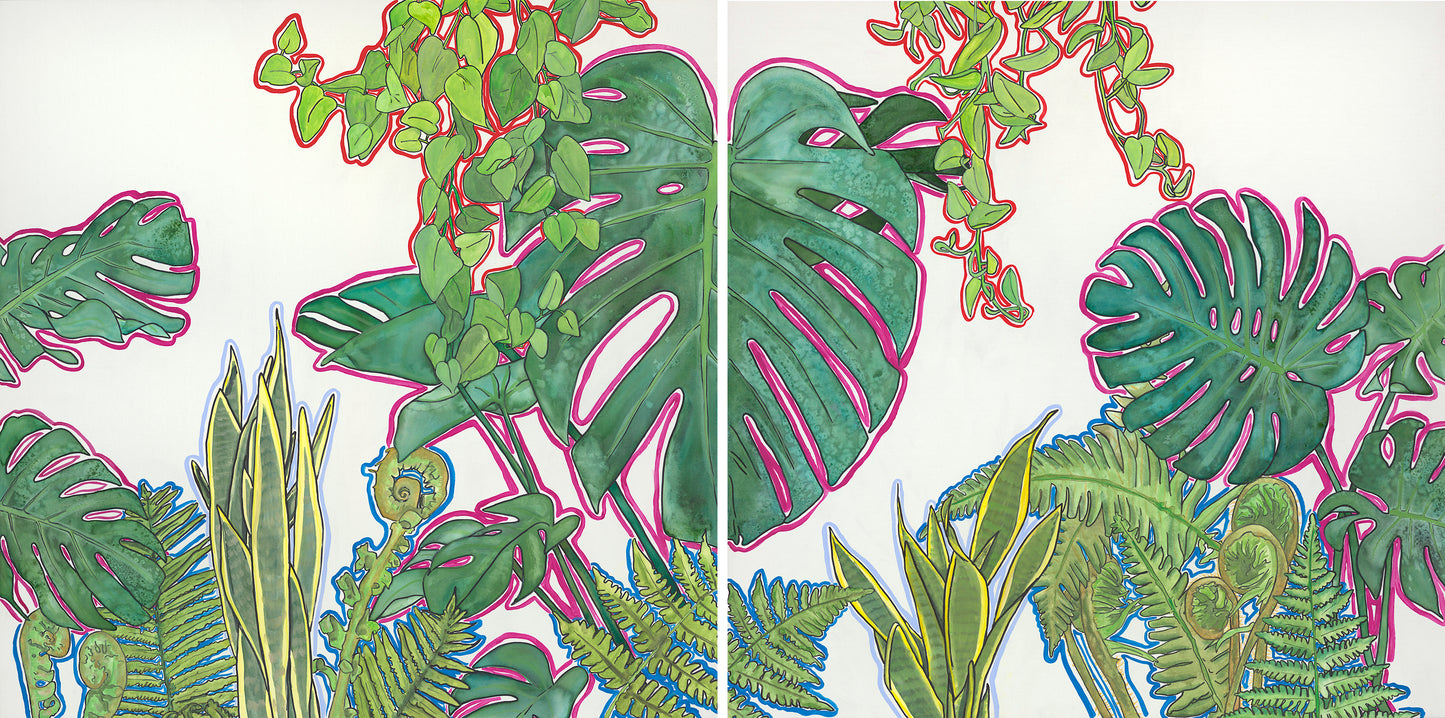 Tropical Jungle Diptych