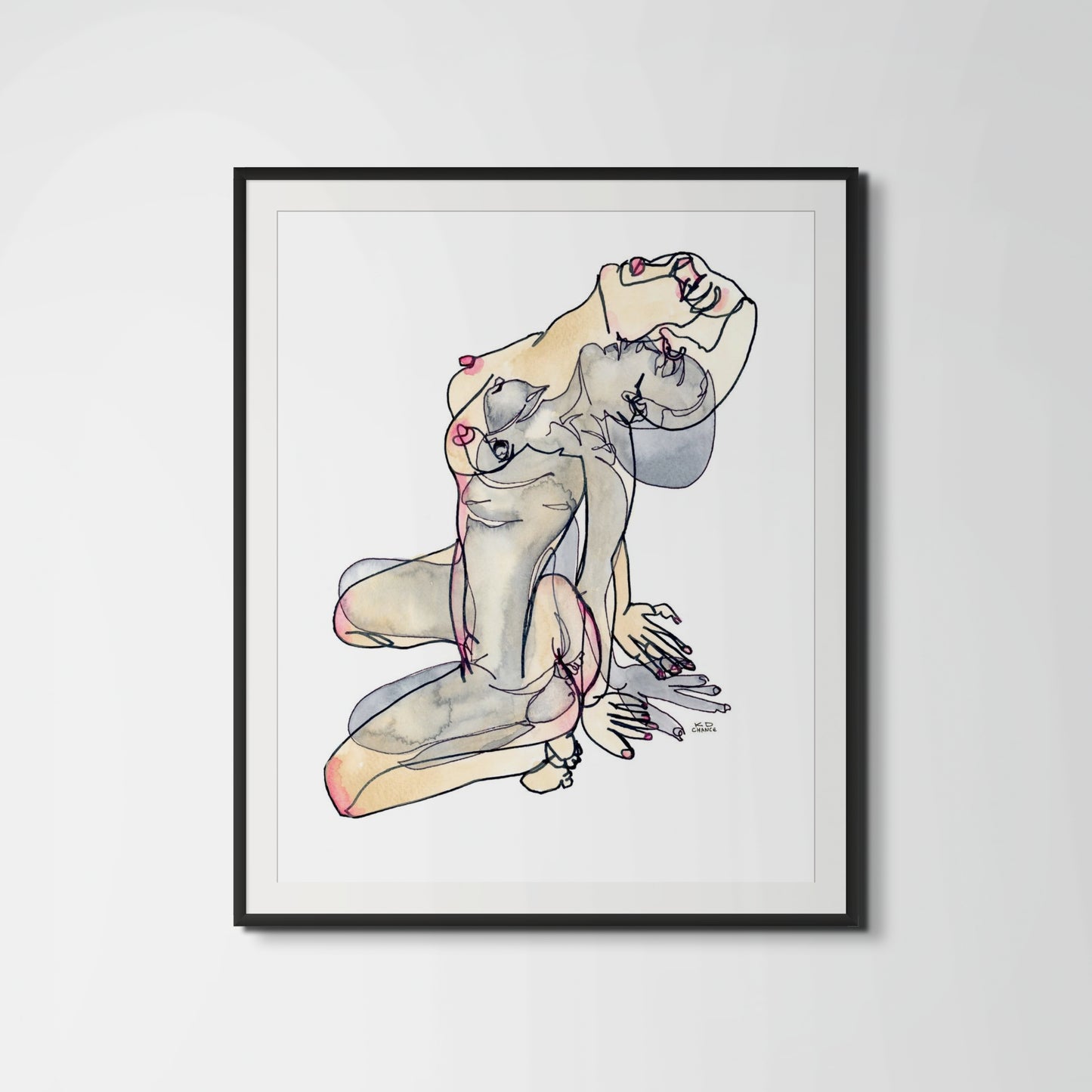 Dana Women Figure Line Drawing Art Print