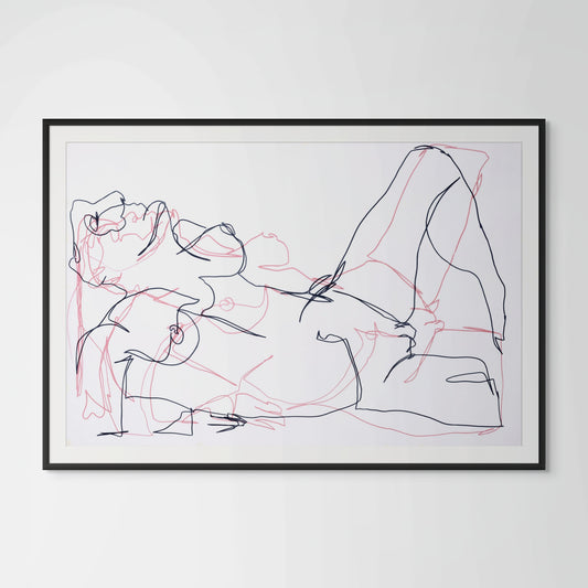 Roxanne Women Figure Line Drawing Art Print