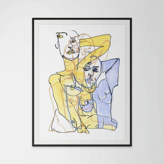 Jenny Women Figure Line Drawing Art Print