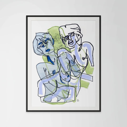 Juno 2 Women Figure Line Drawing Art Print