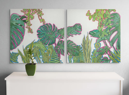 Tropical Jungle Diptych