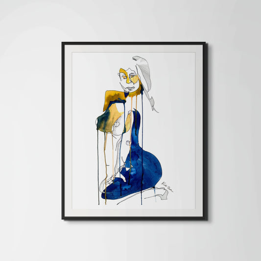 Veronica Women Figure Line Drawing Art Print