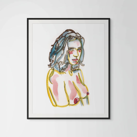 Virginia Women Figure Line Drawing Art Print